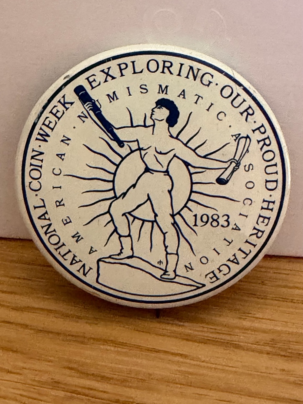 Silver Round Collectible Pin - National Coin Week 1983